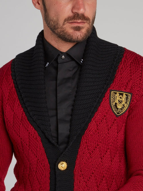 Peterson Red Knitted Cardigan