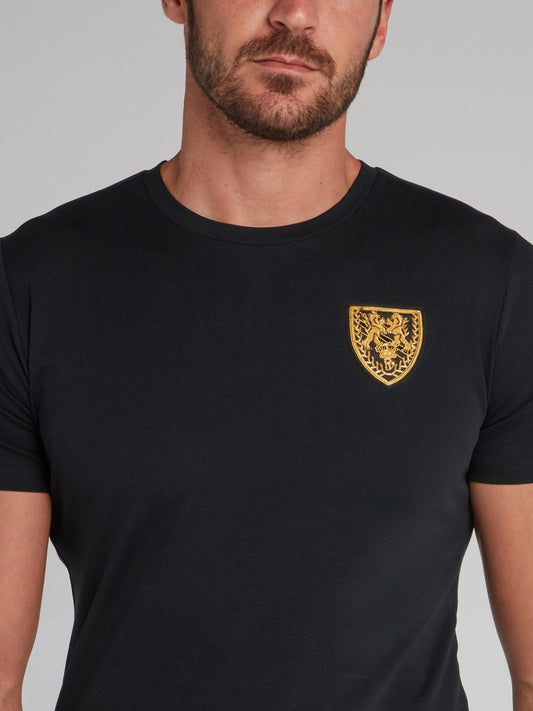 Stonebridge Black Appliquéd Crewneck T-Shirt
