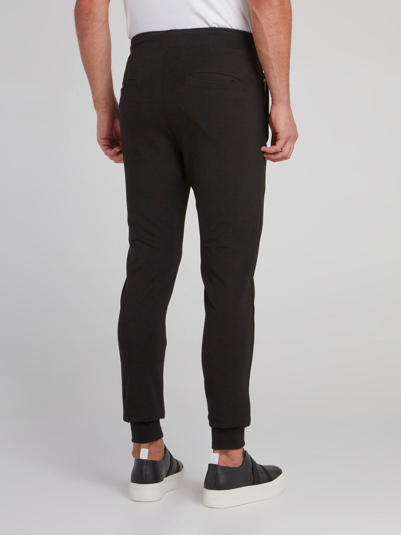 Black Appliquéd Jogging Trousers