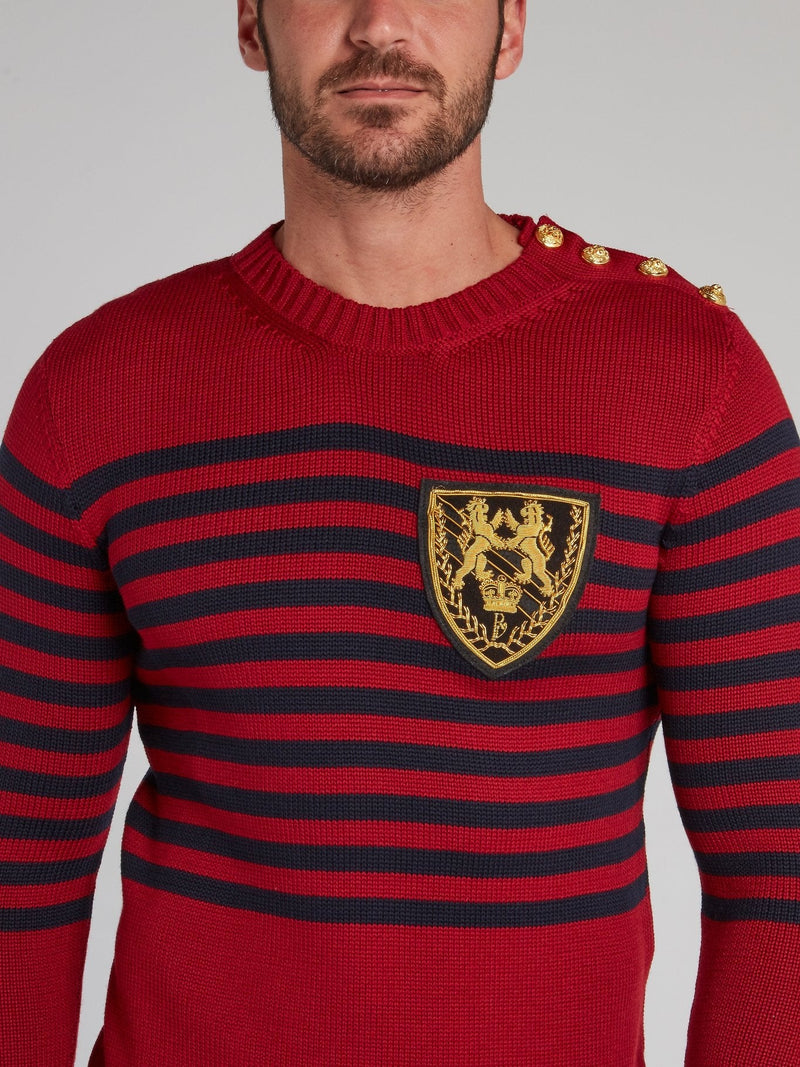 Vissarion Red Striped Knit Pullover