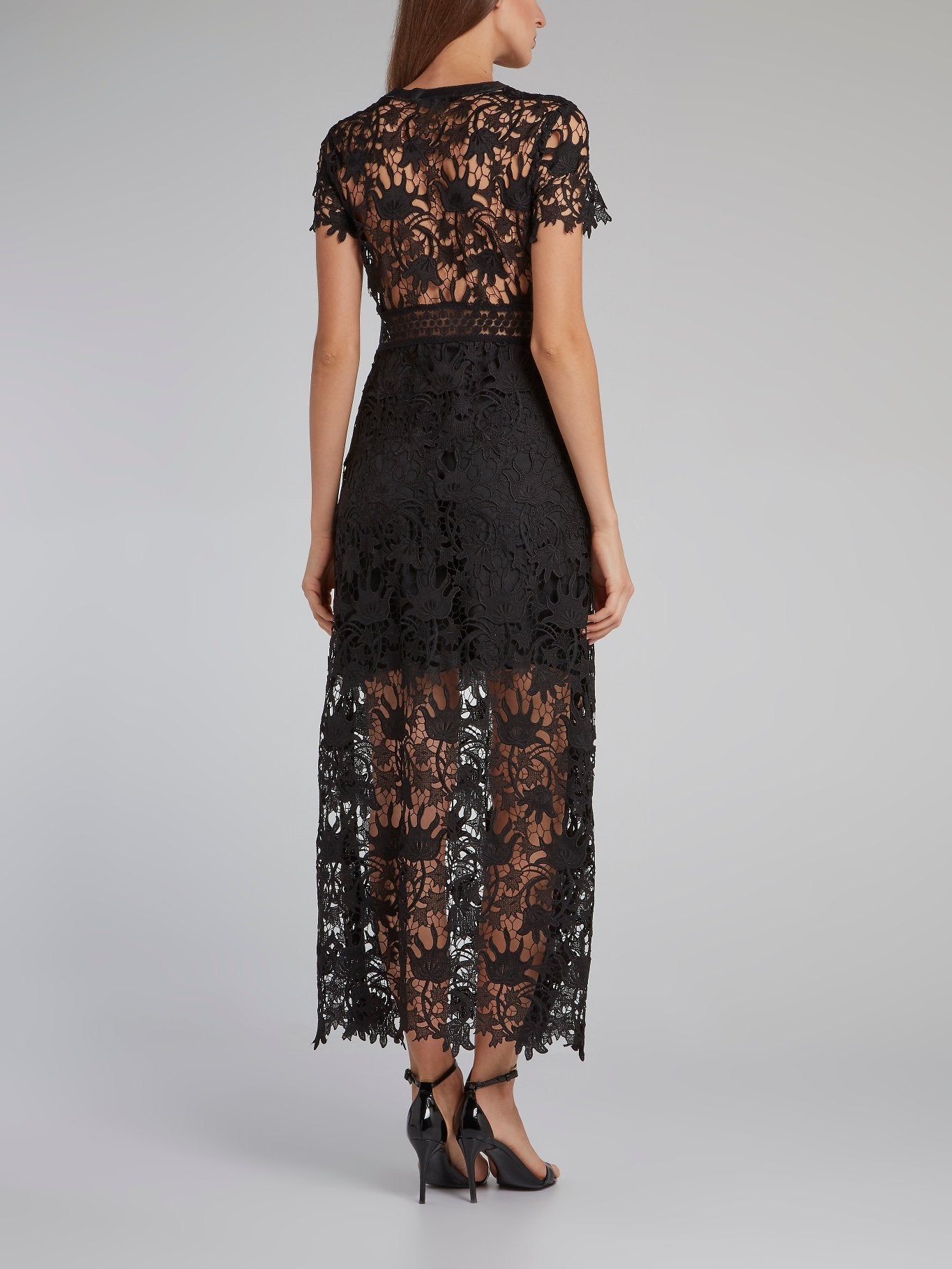 Fonollosa Black Macrame Dress