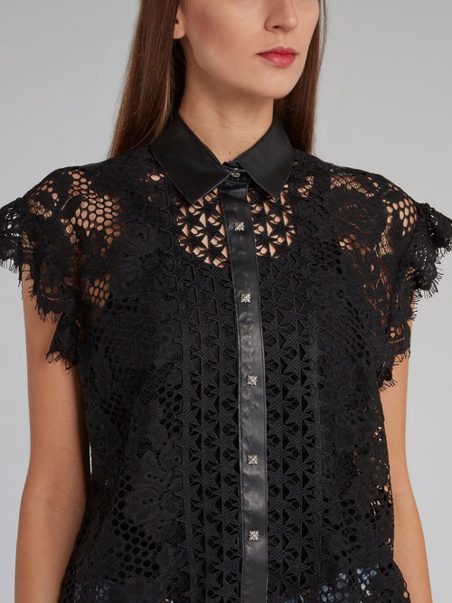 Castelcir Black Macrame Shirt