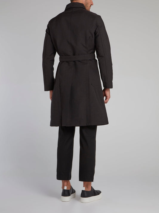 Black Belted Robe Coat