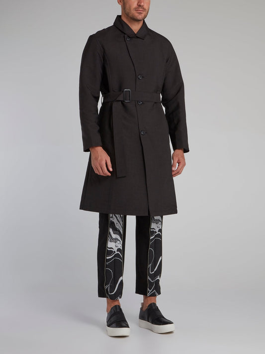 Black Belted Robe Coat