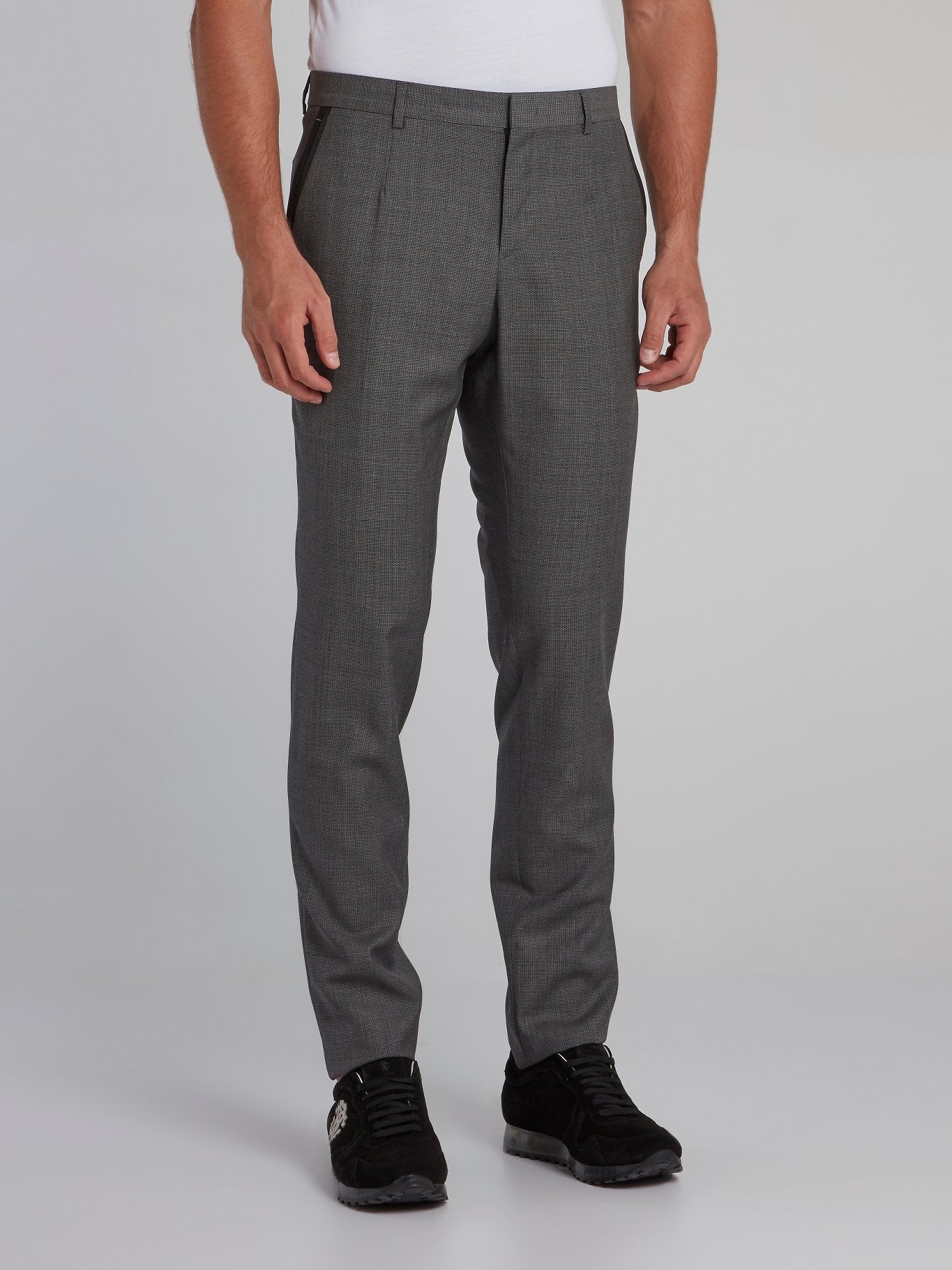 Grey Woven Suit Trousers