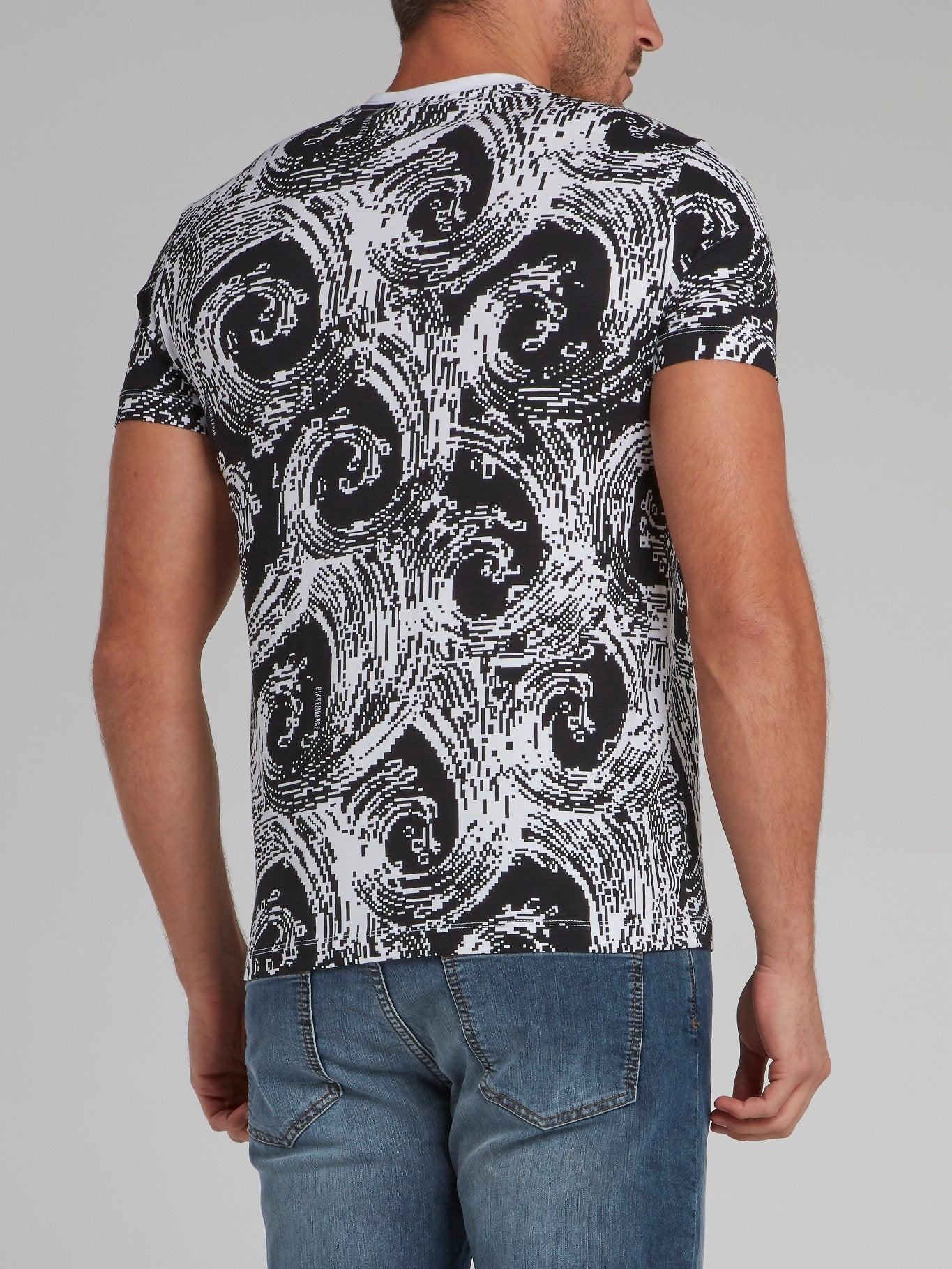 Wave Print Contrast T-Shirt