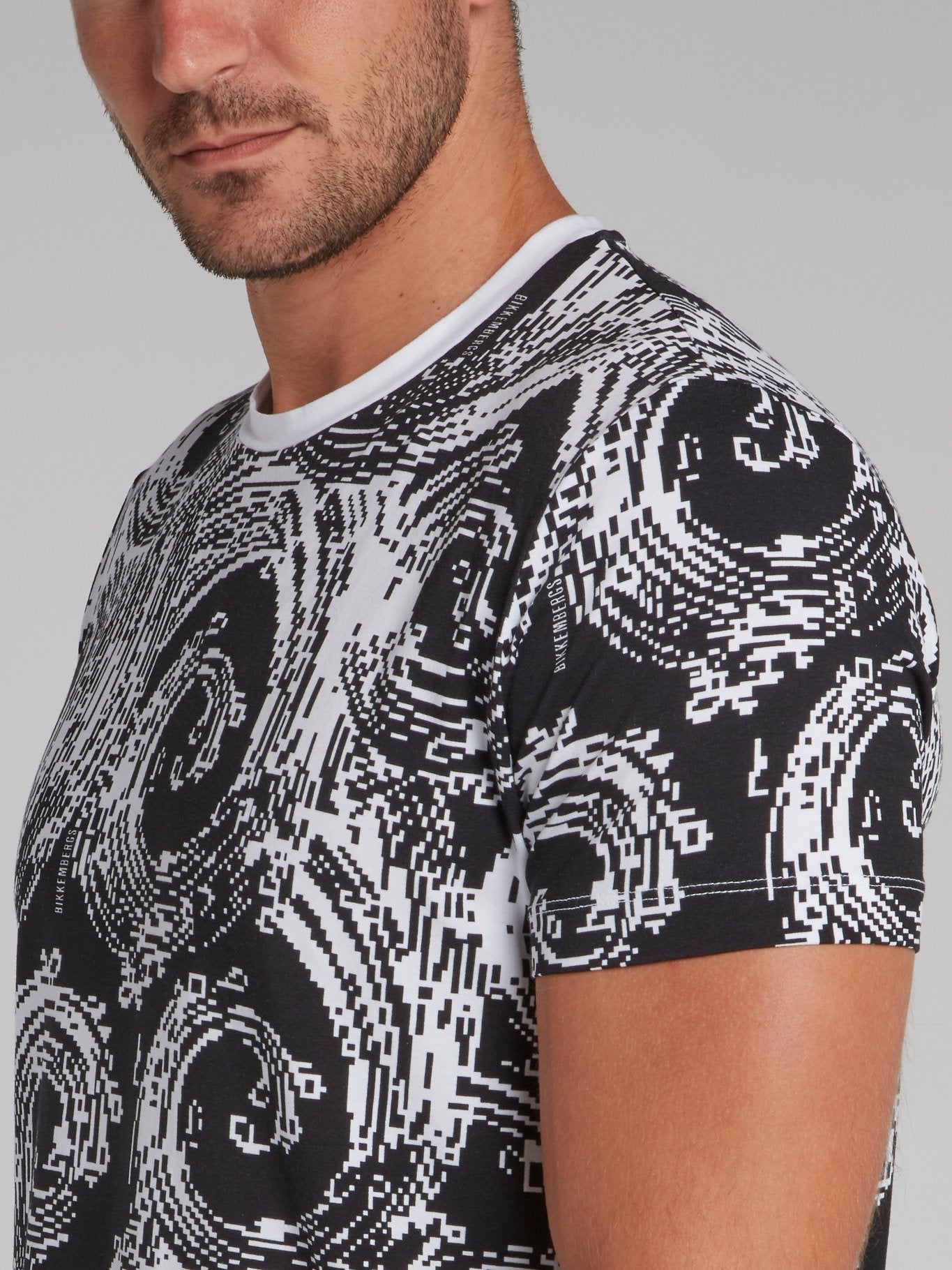 Wave Print Contrast T-Shirt