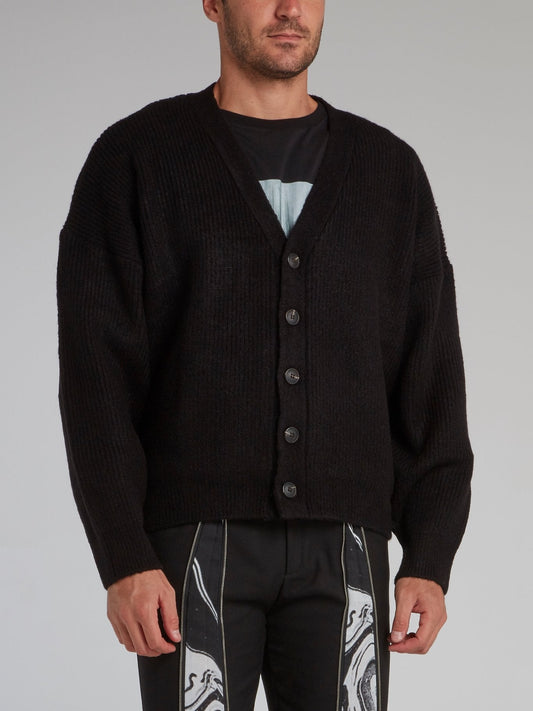 Black Knit Pendant Cardigan