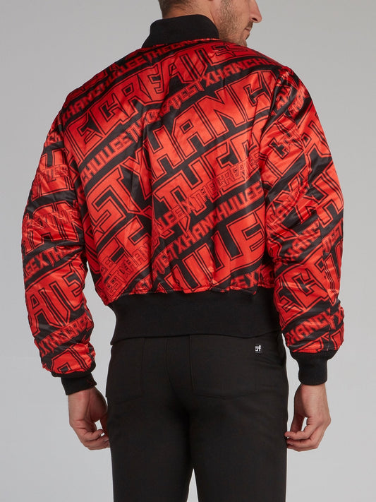 Red Reversible Statement Bomber jacket