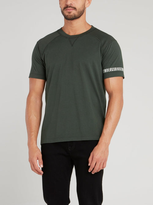 Olive Logo Sleeve T-Shirt