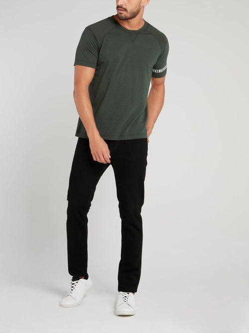 Olive Logo Sleeve T-Shirt