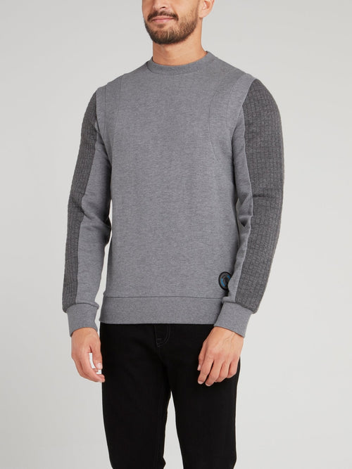 Grey Sport Icon Appliquéd Sweatshirt