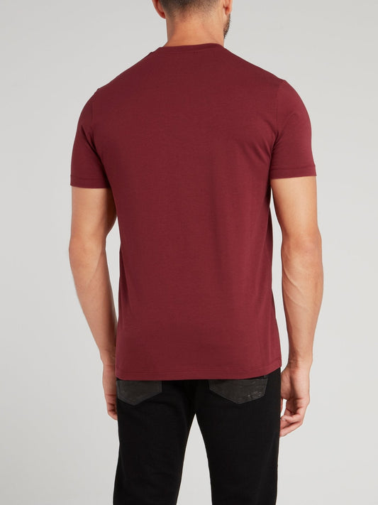 Burgundy Logo Print T-Shirt