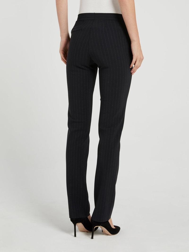 Petronilla Navy Lurex Pinstripe Pants