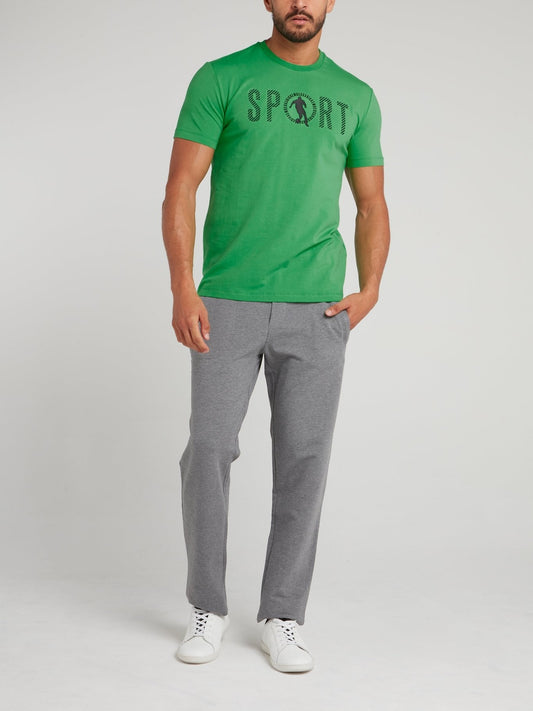 Green Sport Print T-Shirt