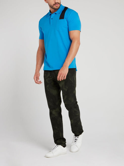 Blue Logo Strap Polo Shirt