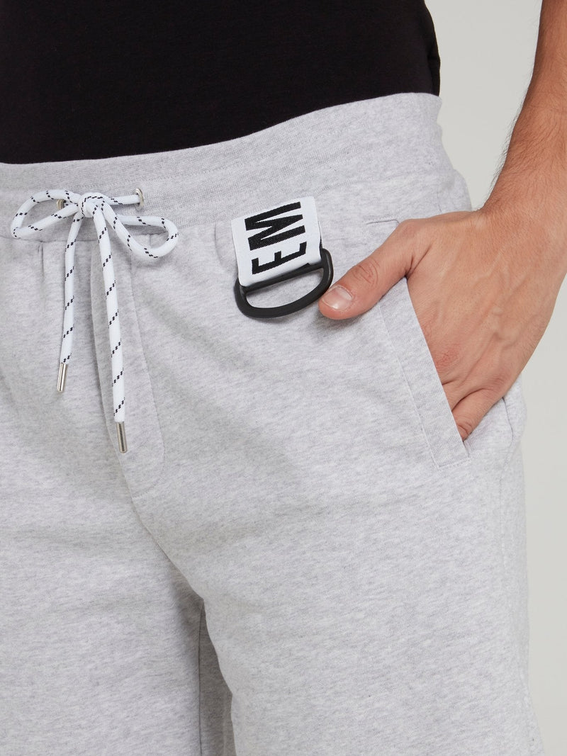 Grey Logo Tape Sweat Shorts