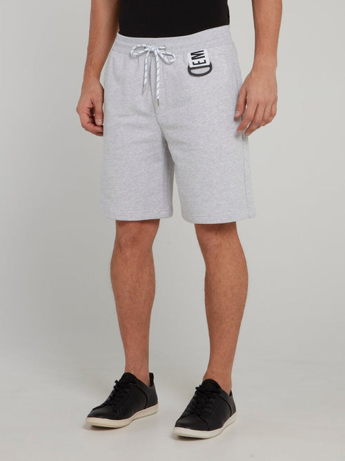 Grey Logo Tape Sweat Shorts