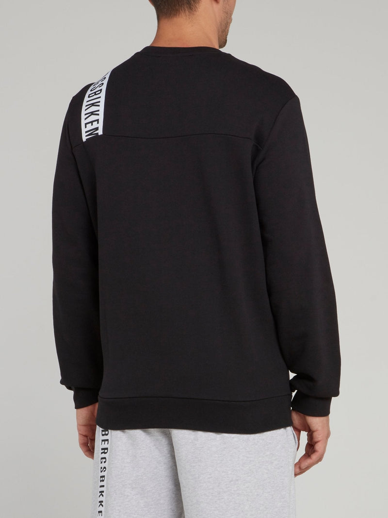 Black Logo Strap Sweatshirt