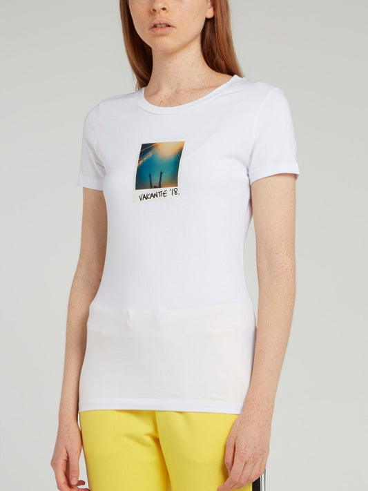 White Polaroid Print T-Shirt