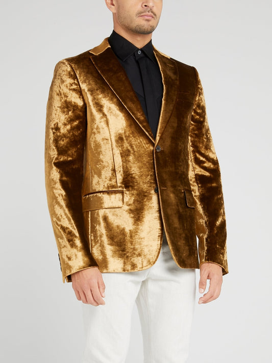 Gold Velvet Blazer