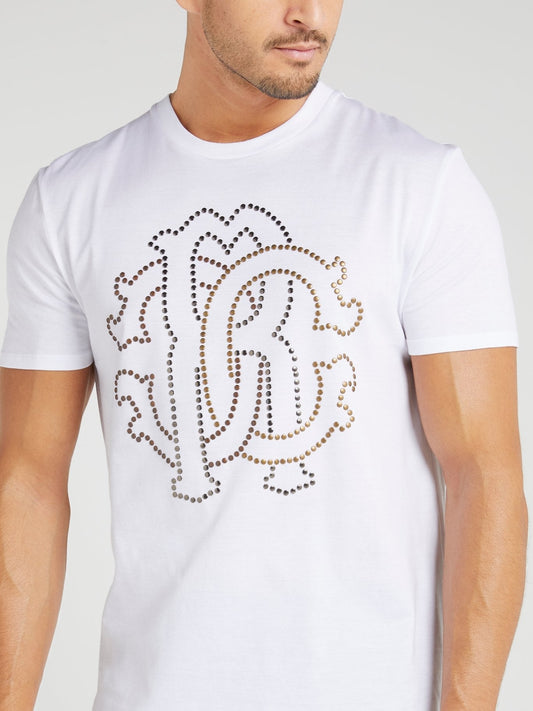 White Studded Logo T-Shirt