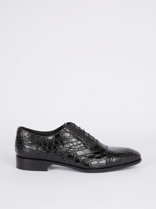 Black Snake Effect Oxford Shoes