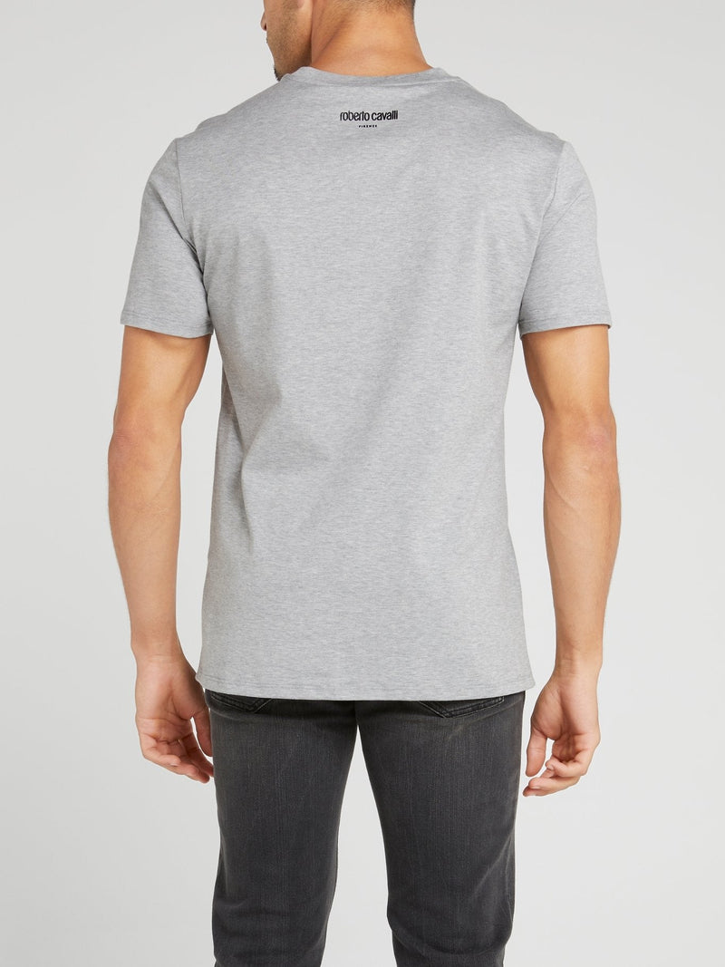 Grey Statement Cotton T-Shirt