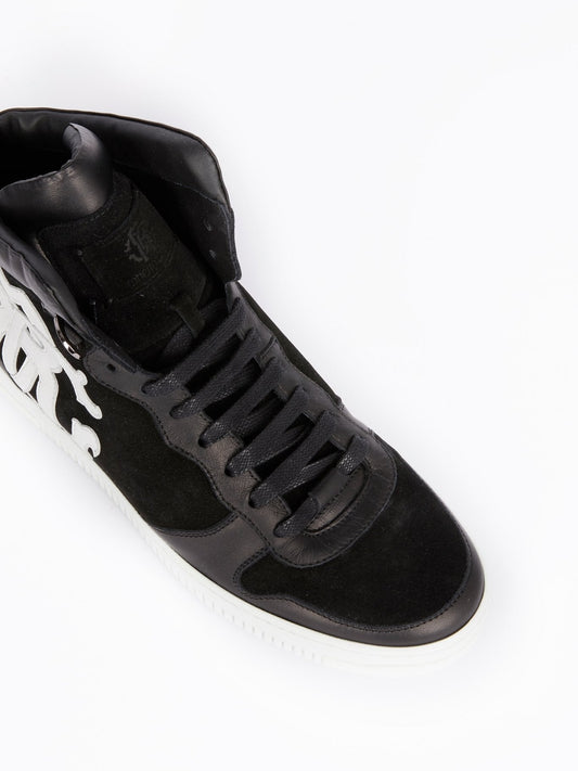 Black High Top Monogram Sneakers