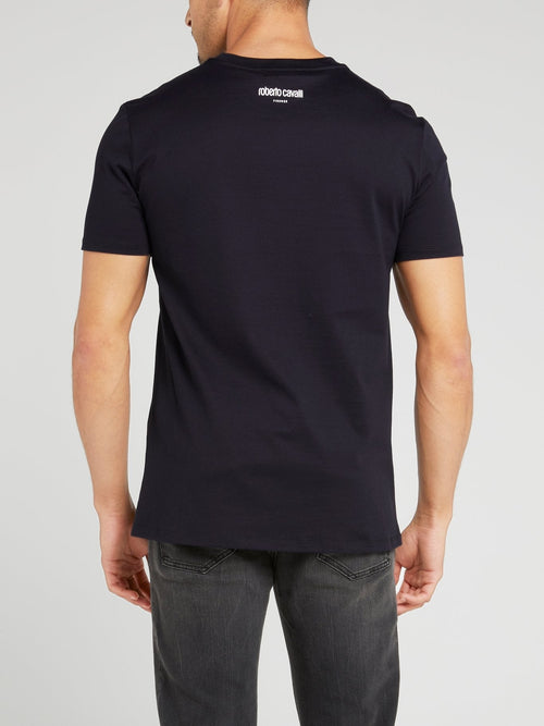 Navy Statement Cotton T-Shirt