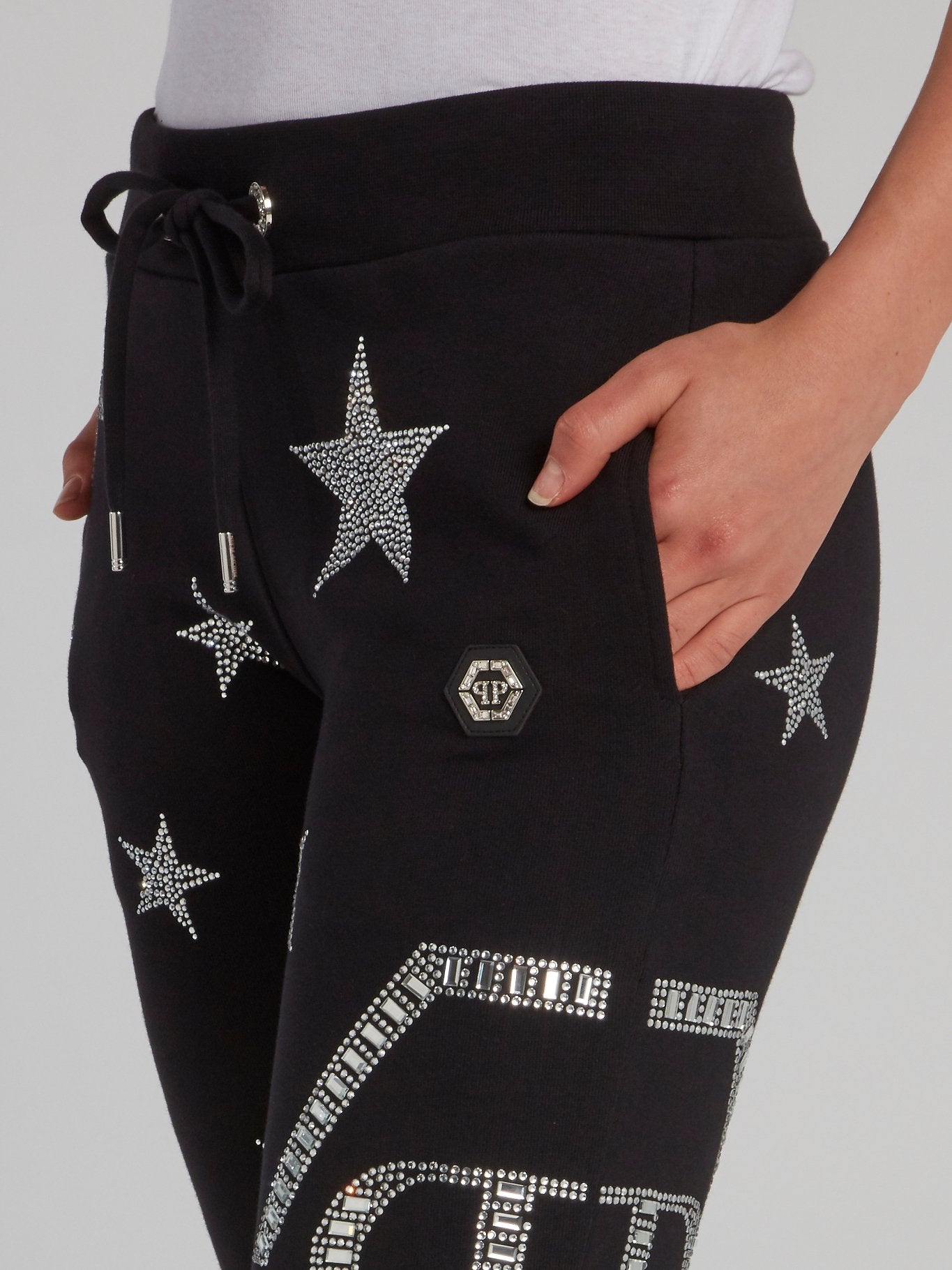 Black Crystal Stars Track Pants