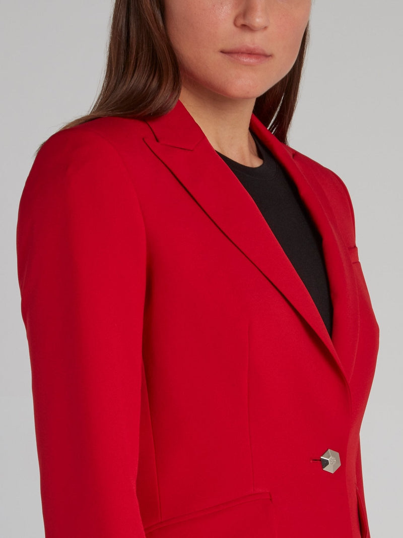 Red Rear Studded Skull Blazer