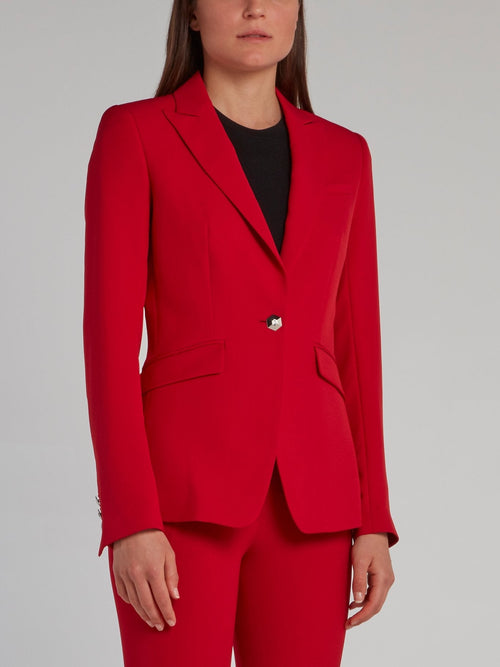 Red Rear Studded Skull Blazer