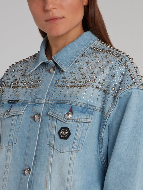 Gothic Plein Spike Studded Denim Jacket