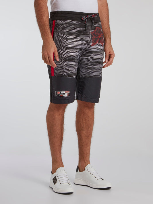 Drawstring Printed Active Shorts