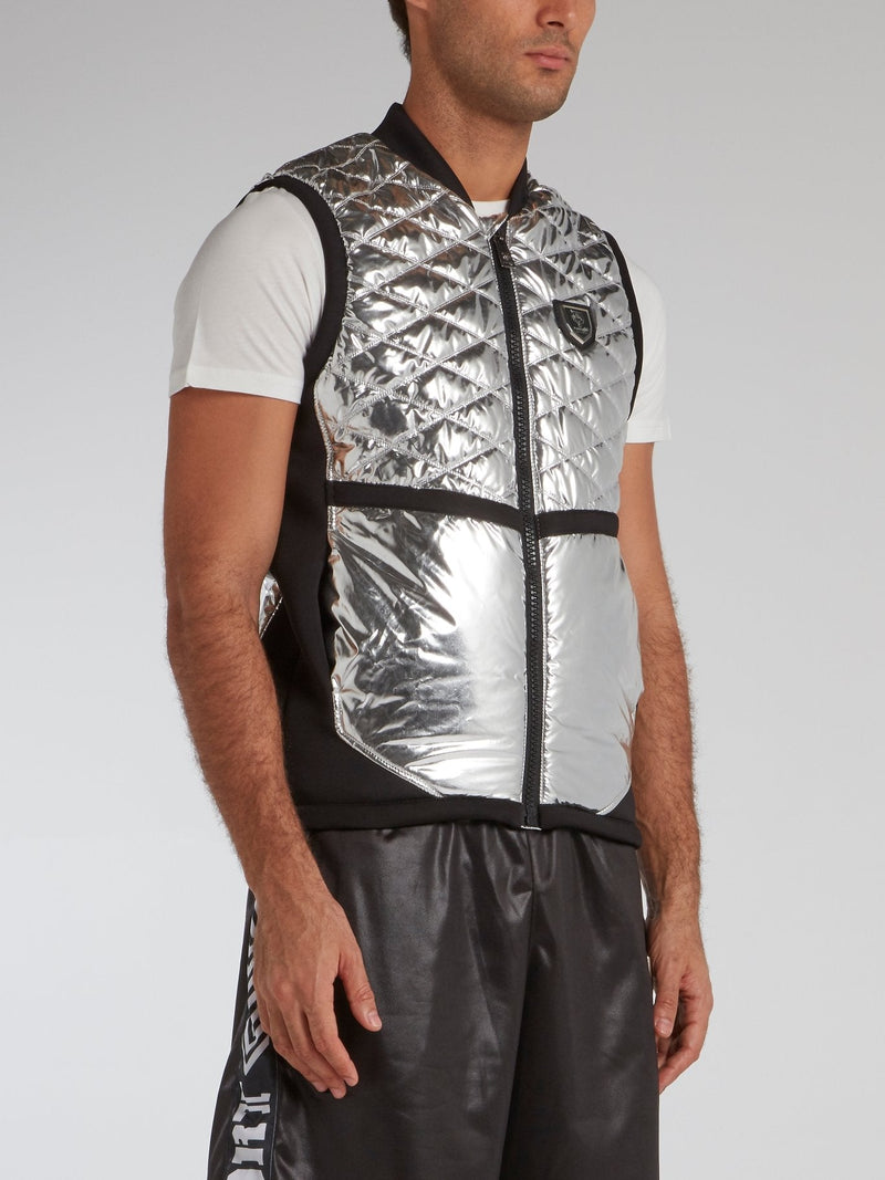 Silver Foil Quilted Waistcoat