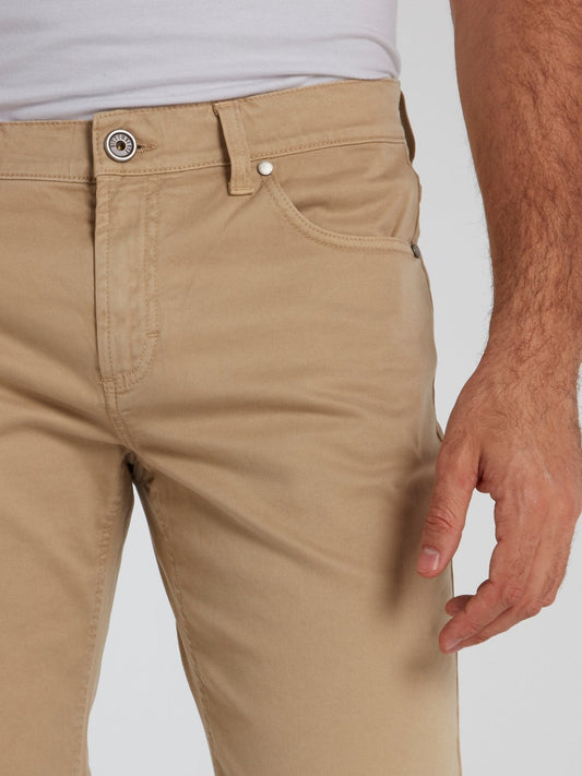 Khaki Straight Cut Trousers