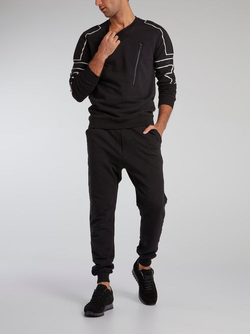 Black Drawstring Track Trousers