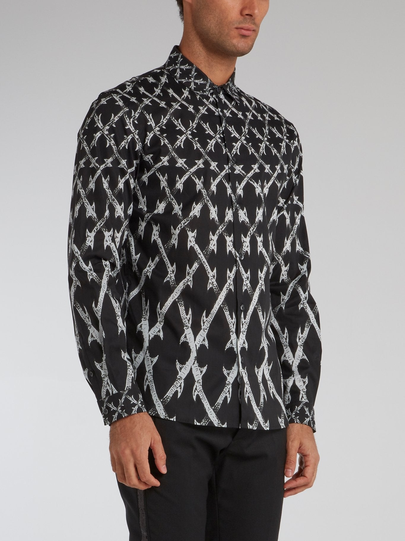 Black Pattern Print Shirt