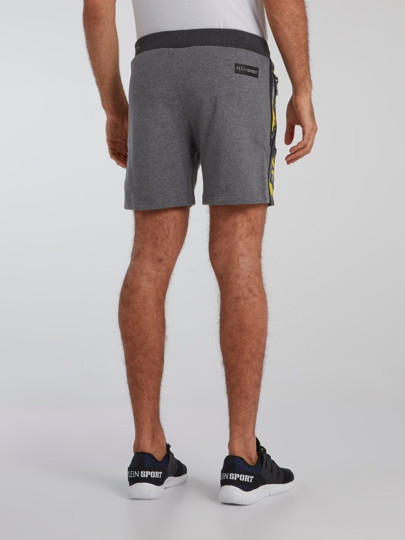 Grey Camo Panel Track Shorts