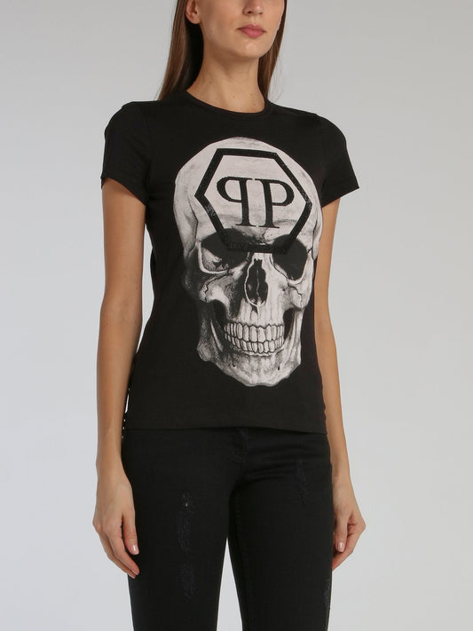 Black Monogram Skull T-Shirt