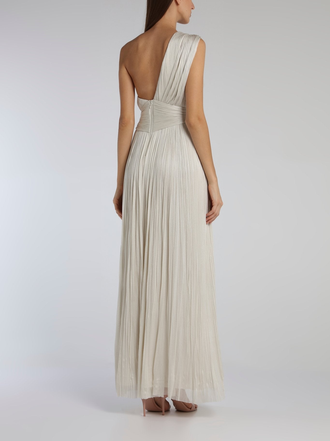 Kris White One-Shoulder Maxi Dress