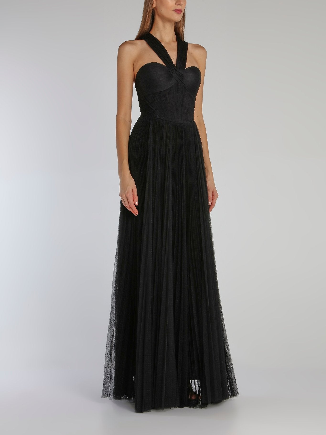 Luciana Black Tulle Maxi Dress