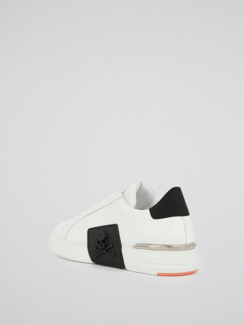 White Contrast Low Top Sneakers