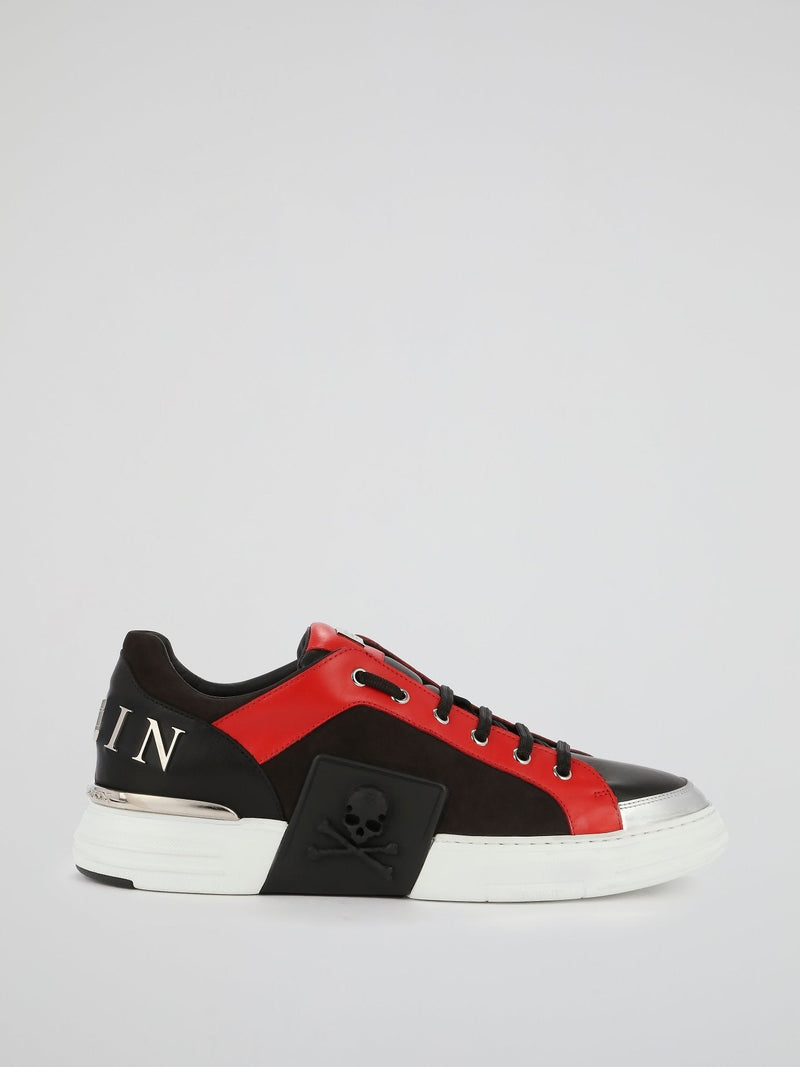 Colour Block Skull Low Top Sneakers