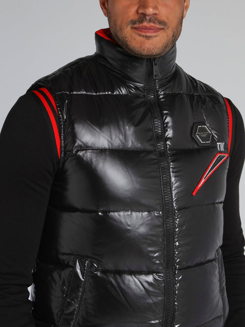 Black Space Plein Puffer Vest