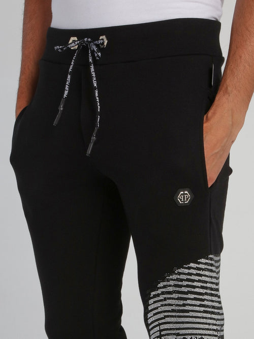 Black Embellished Skull Track Trousers