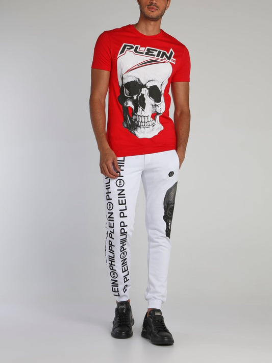 Red Space Plein Skull T-Shirt