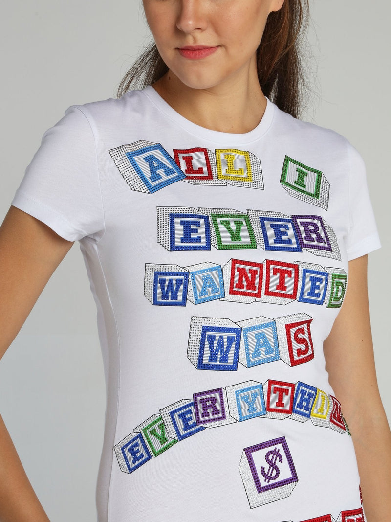 White Block Letter Statement T-Shirt