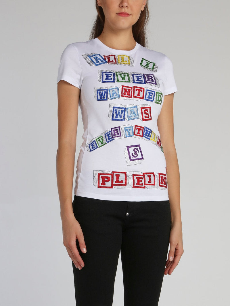 White Block Letter Statement T-Shirt